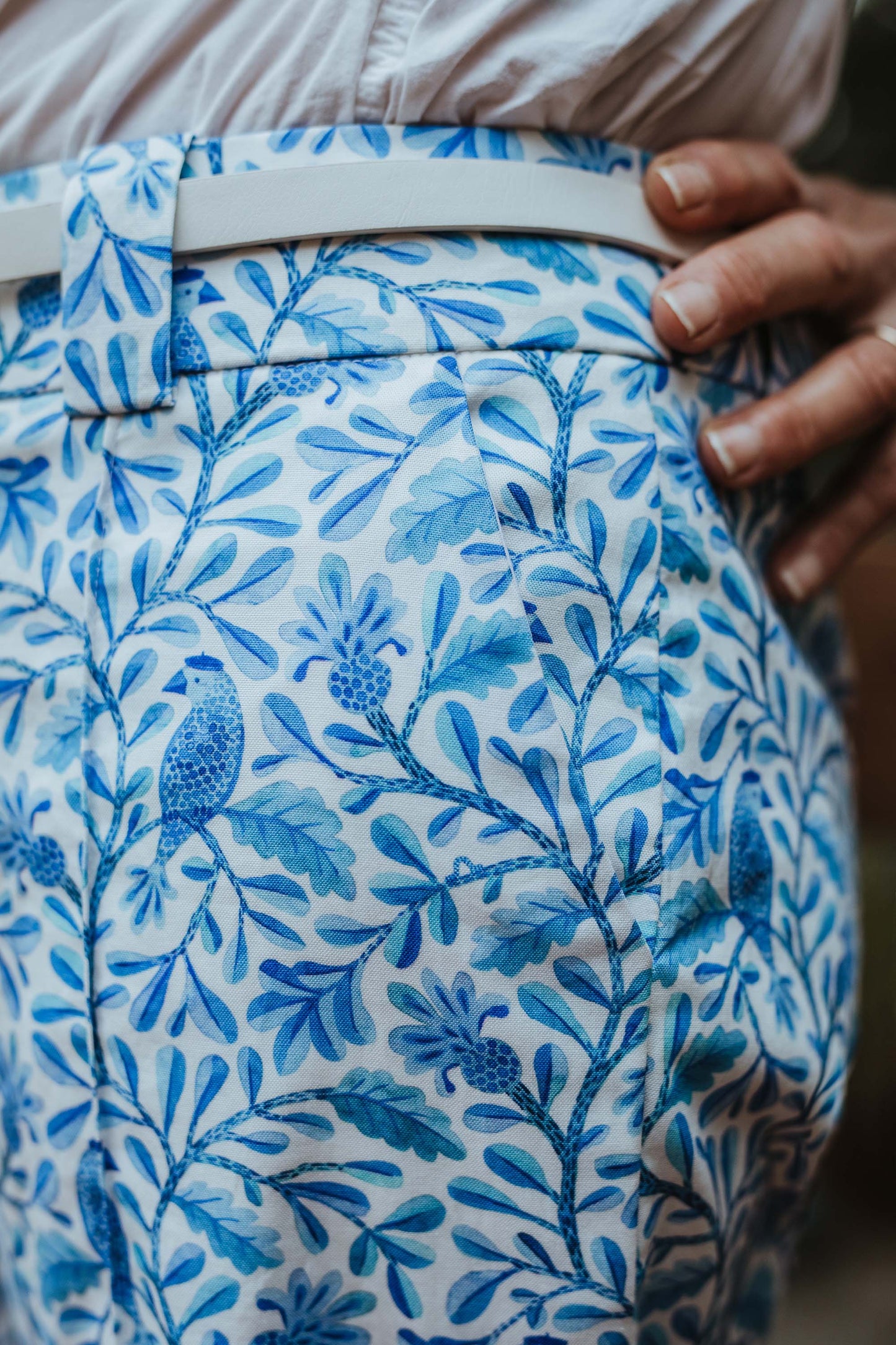 The Pin-Tuck Printed Trouser