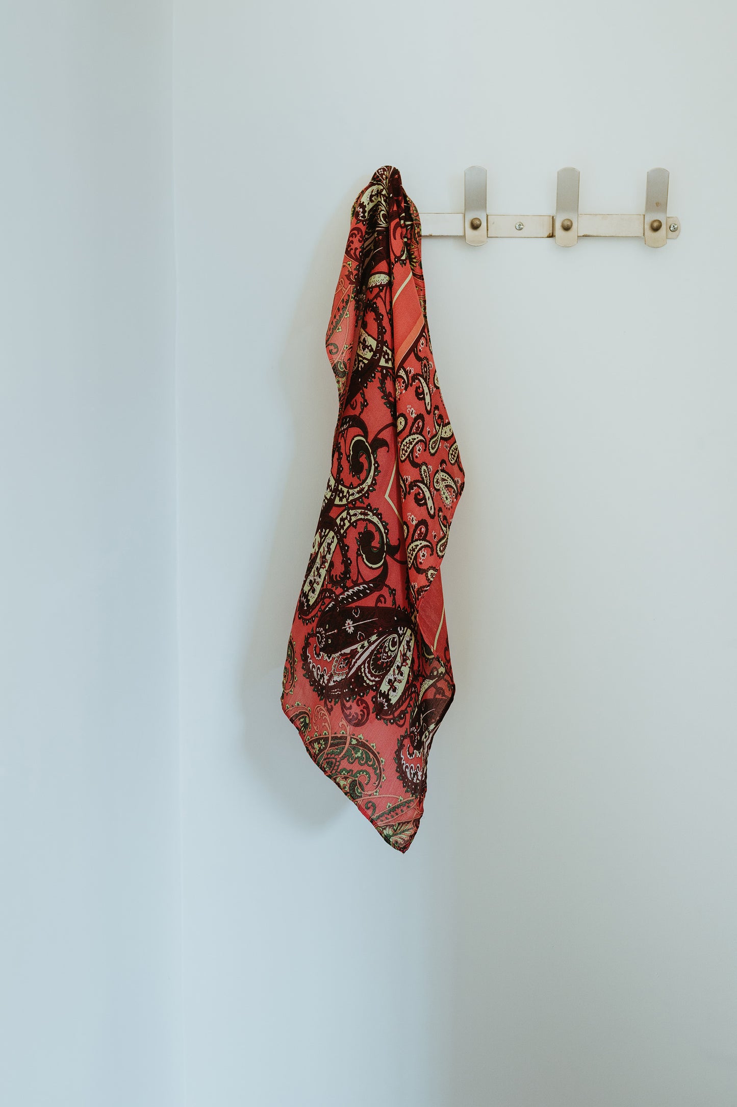 Twill Print Scarf - Cerise/Fern Paisley Twill
