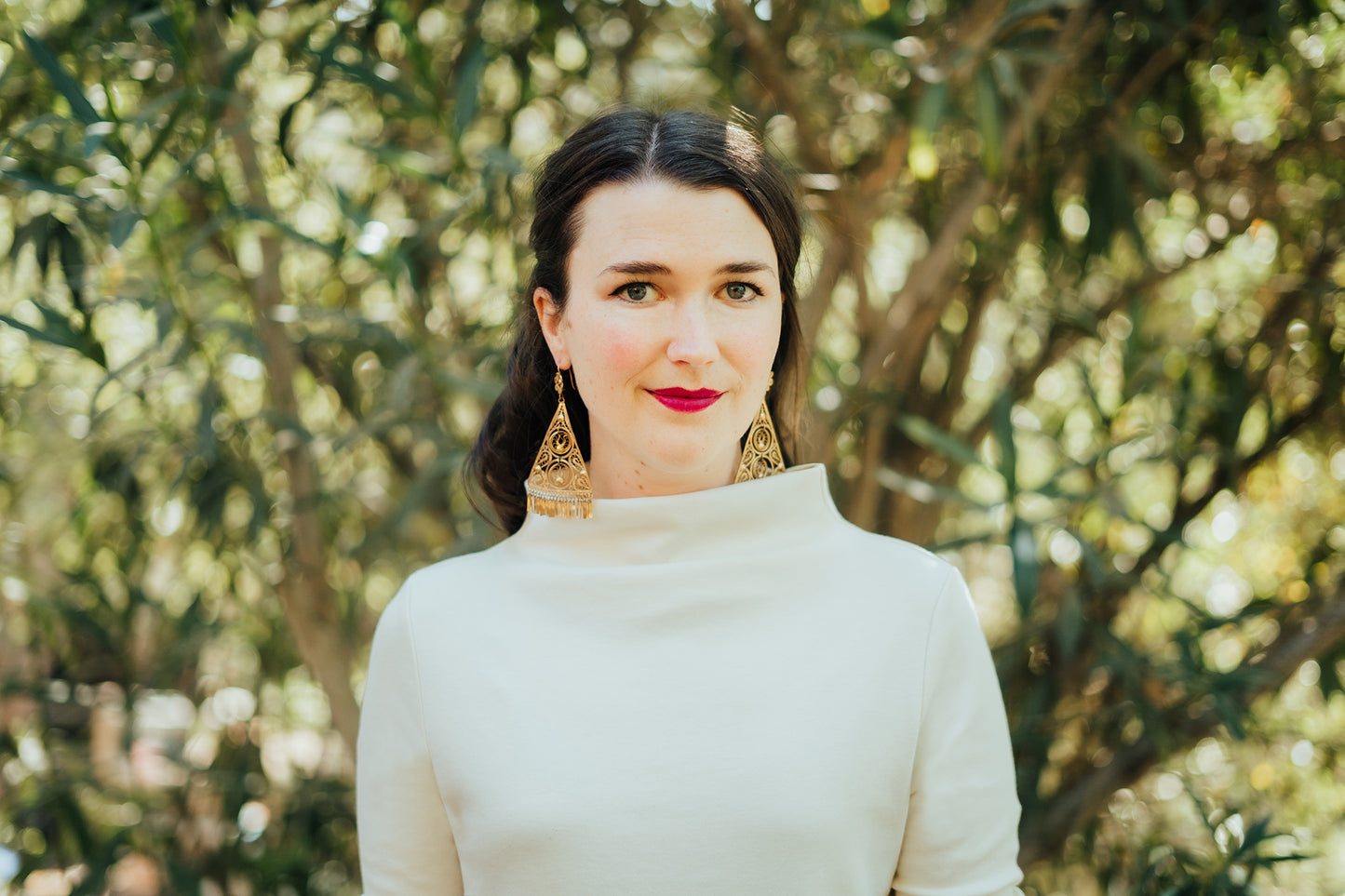 The T-Neck Organic Cotton Top - Ivory