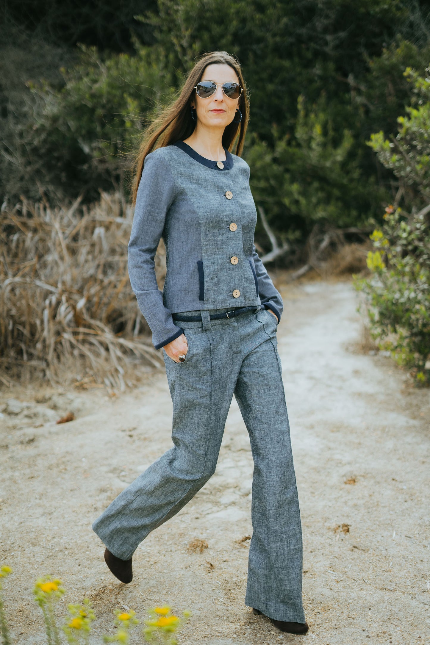 Pin-Tuck Trouser - Hemp/Organic Cotton