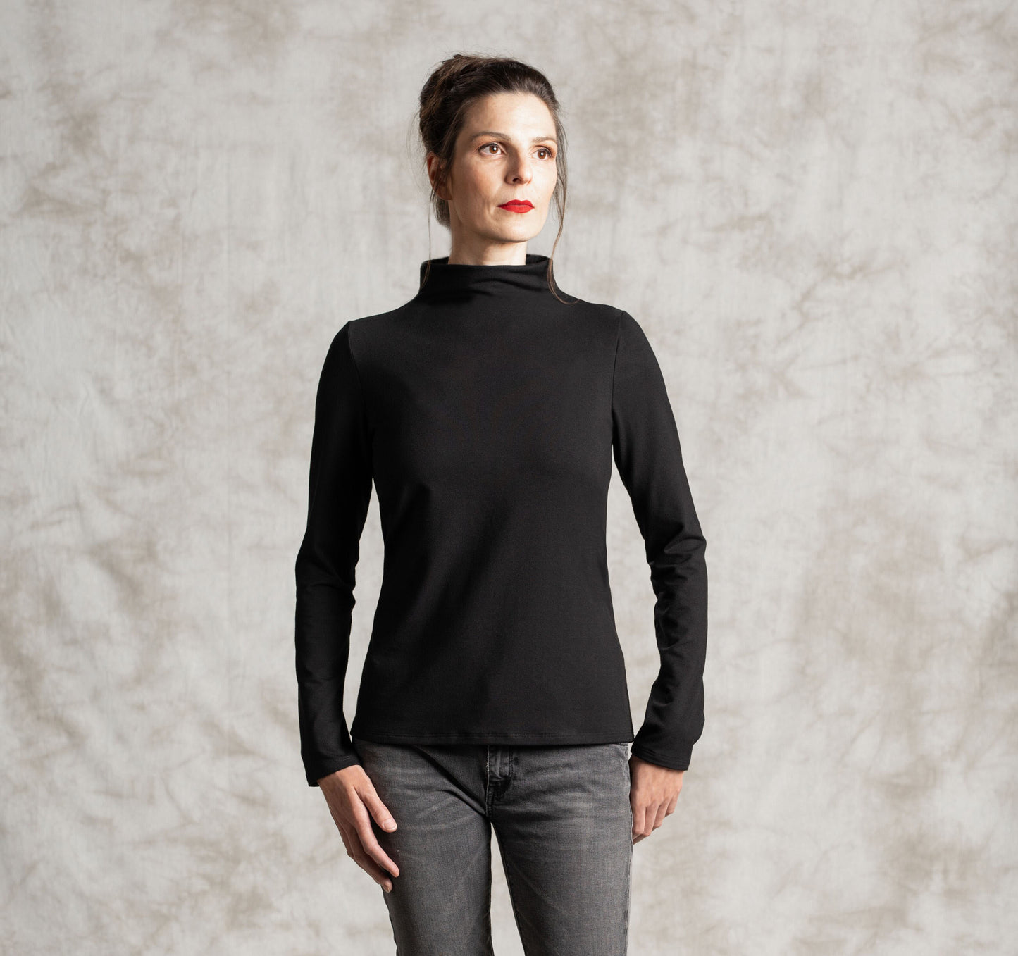 The T-Neck Organic Cotton Interlock Top