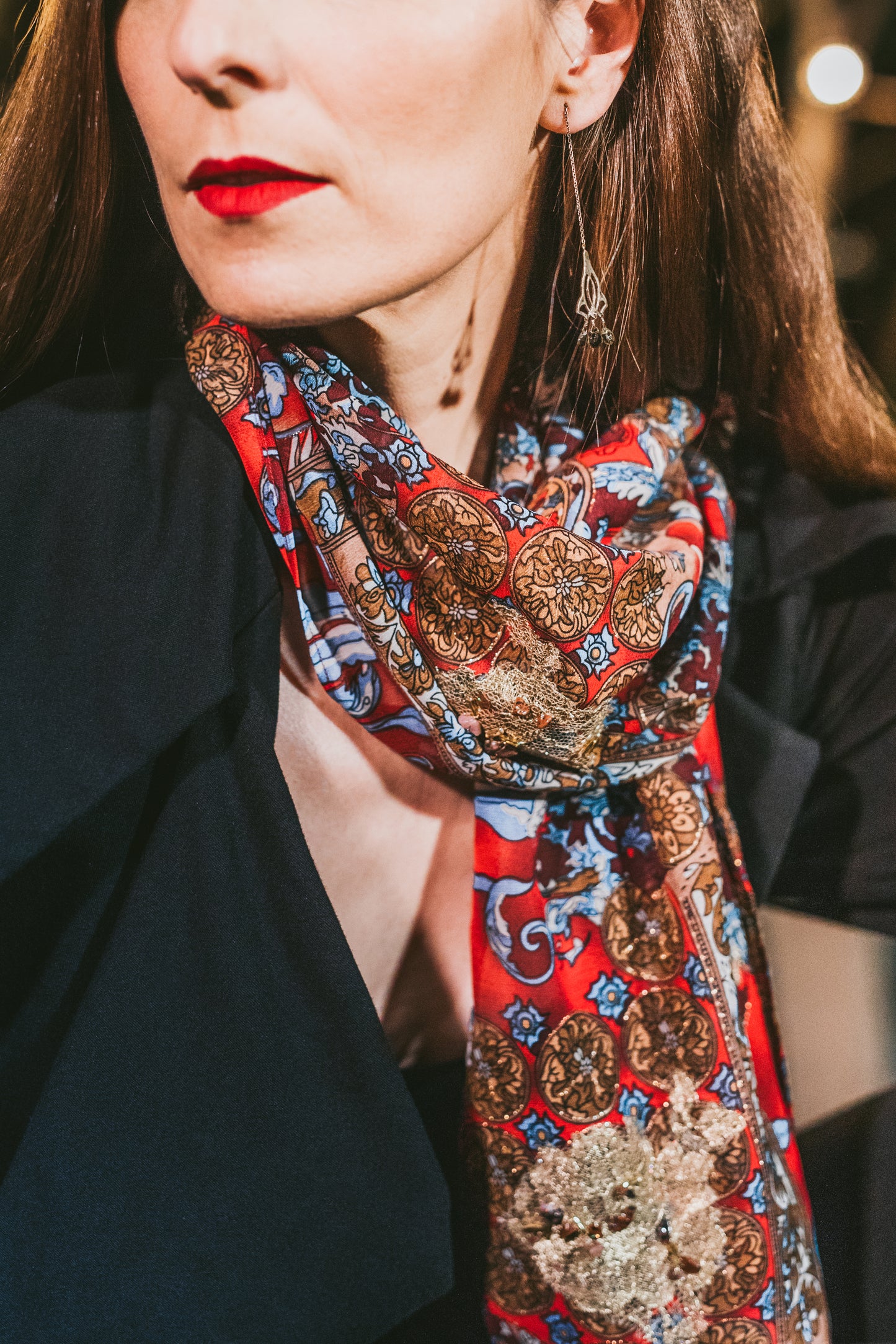 The Scarlet Medallion Scarf