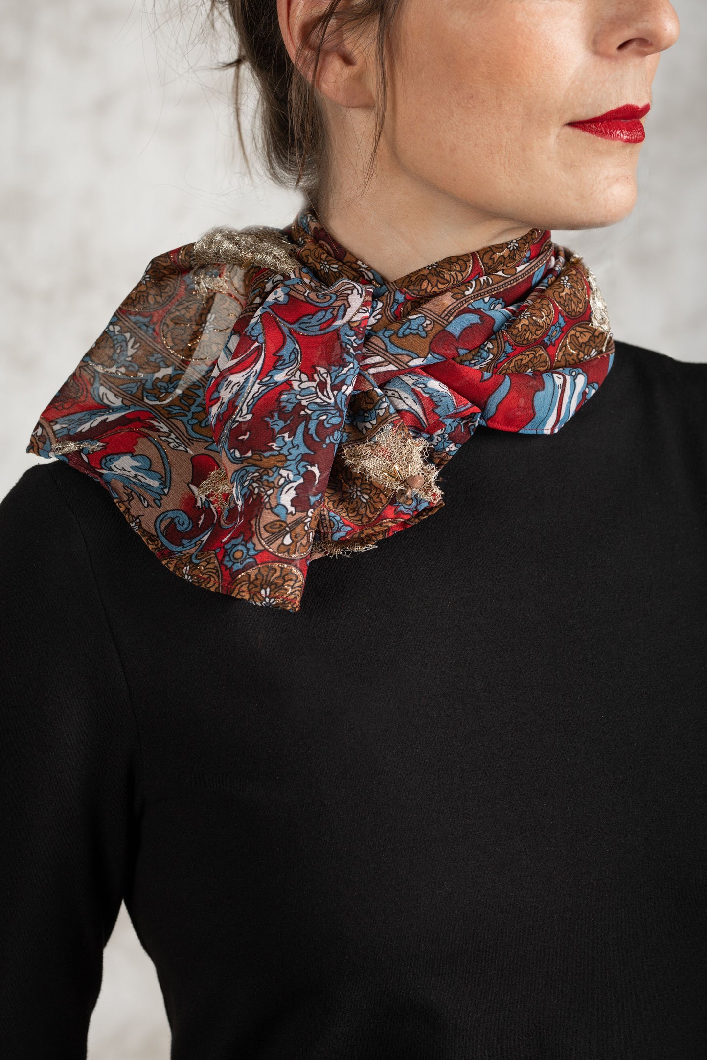 The Scarlet Medallion Scarf