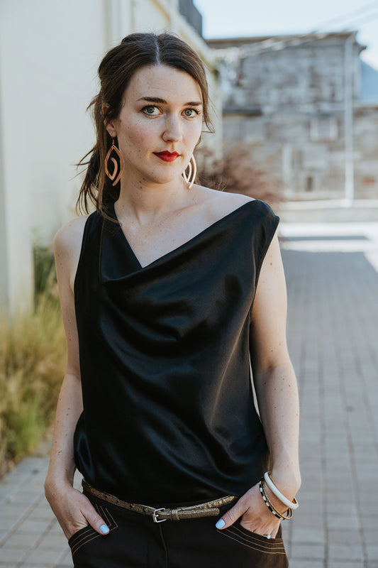 Cowl Neck Hemp/Silk Shell