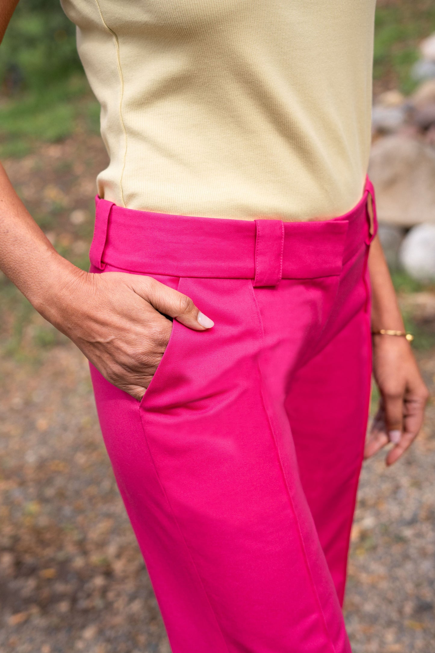 Organic Cotton Twill Pin-Tuck Trouser