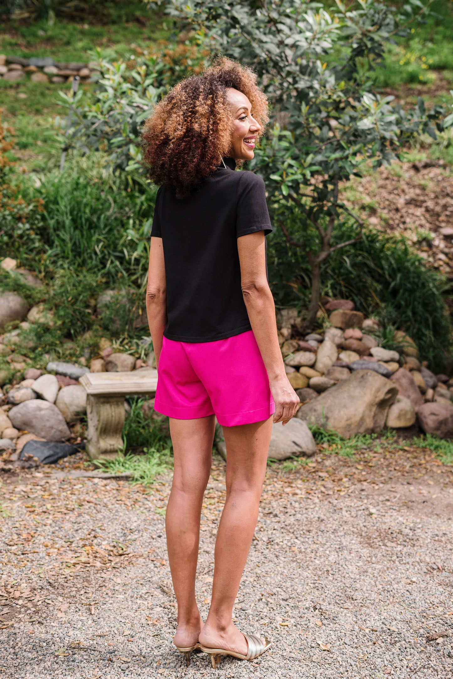 Organic Cotton Twill Pin-Tuck Shorts