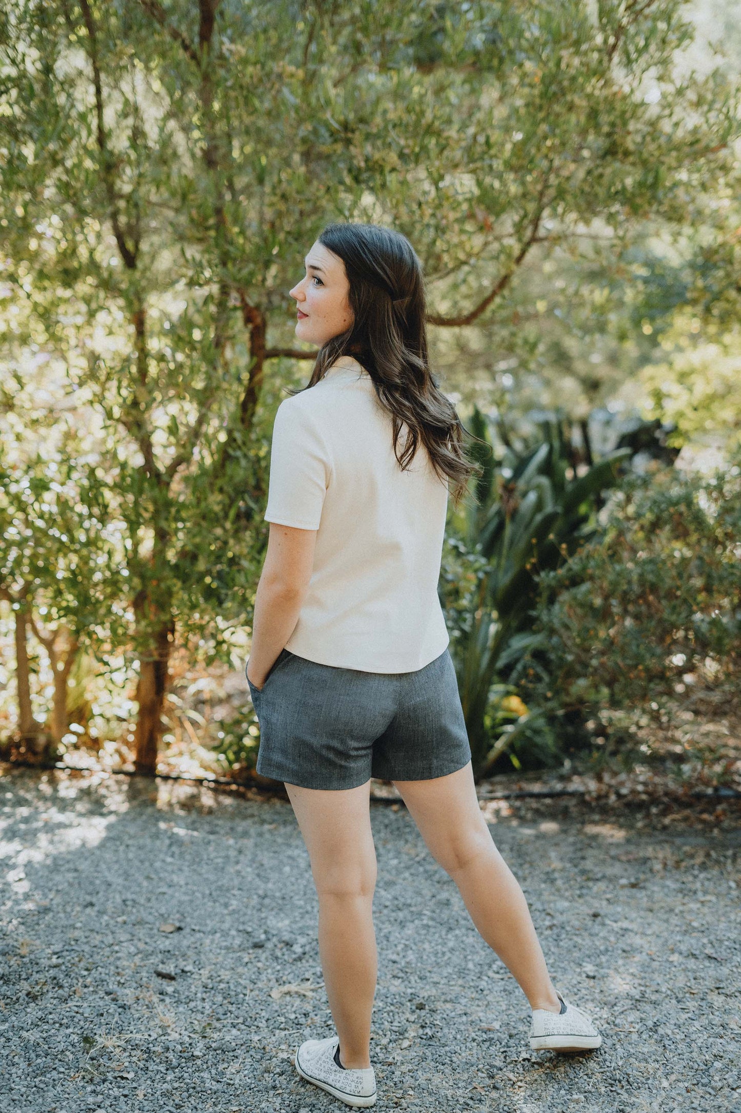 Belted Indigo Twill Shorts