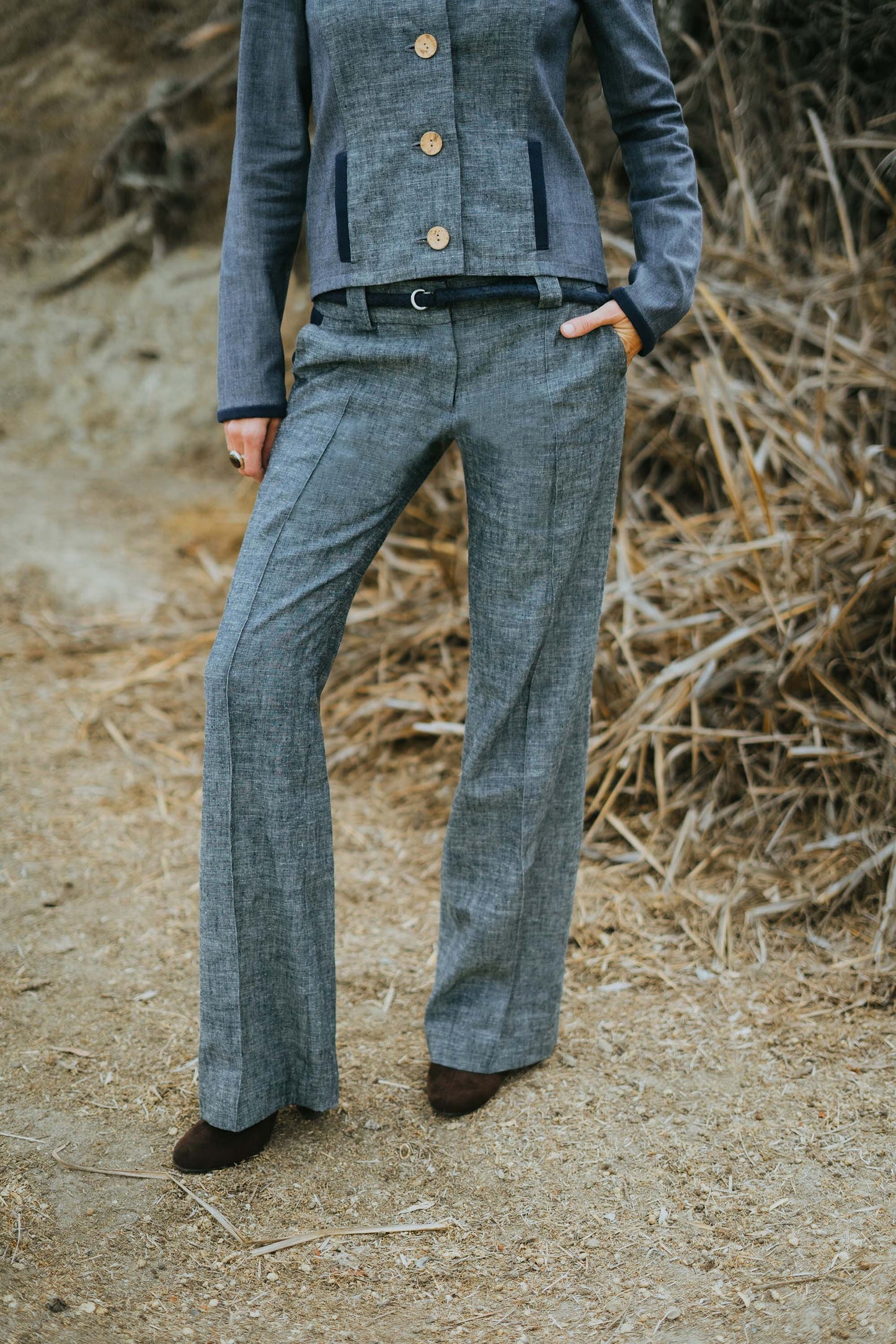 Pin-Tuck Trouser - Hemp/Organic Cotton