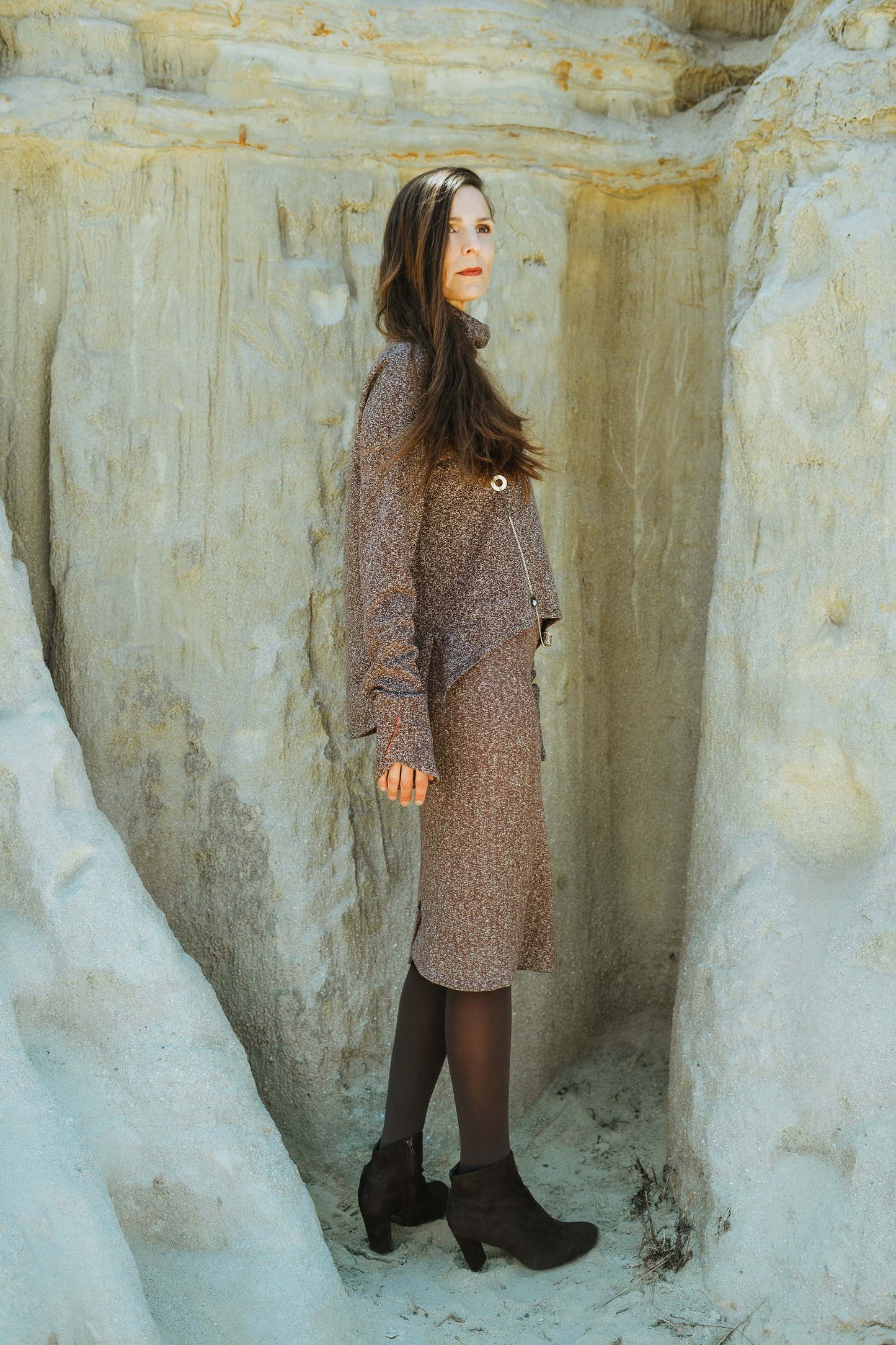 The Slant-Vent Knit Skirt